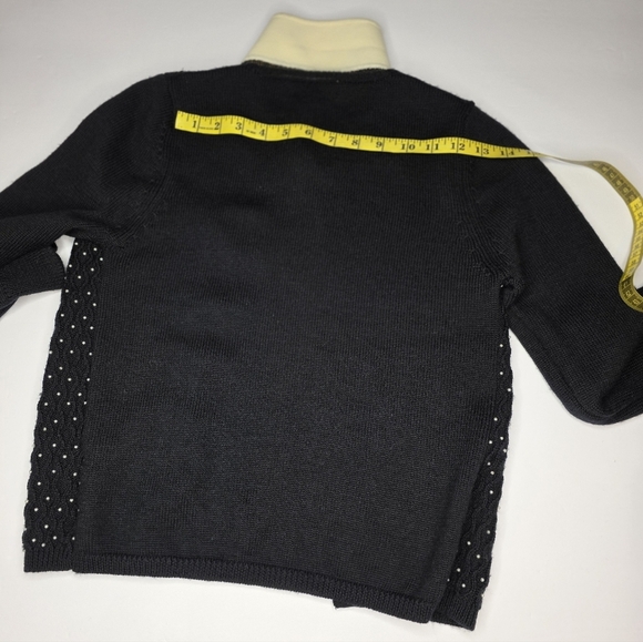 Allanah Hill Beaded wool Sweater With Pearl Buttons and collar. size 12 - Picture 4 of 11